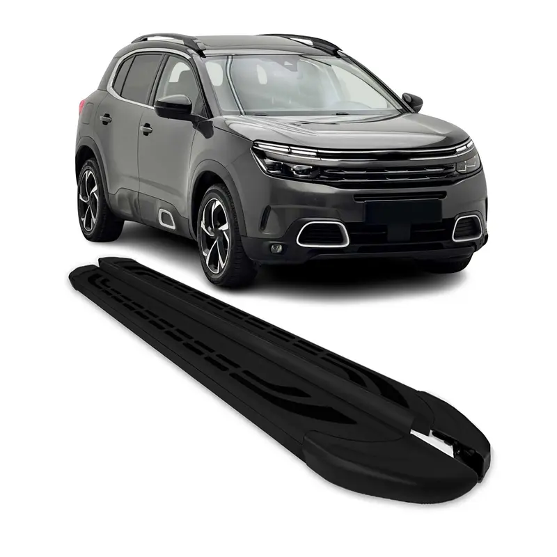 Marchepieds Latéraux Noirs pour Citroën C5 Aircross en Aluminium 2Pcs