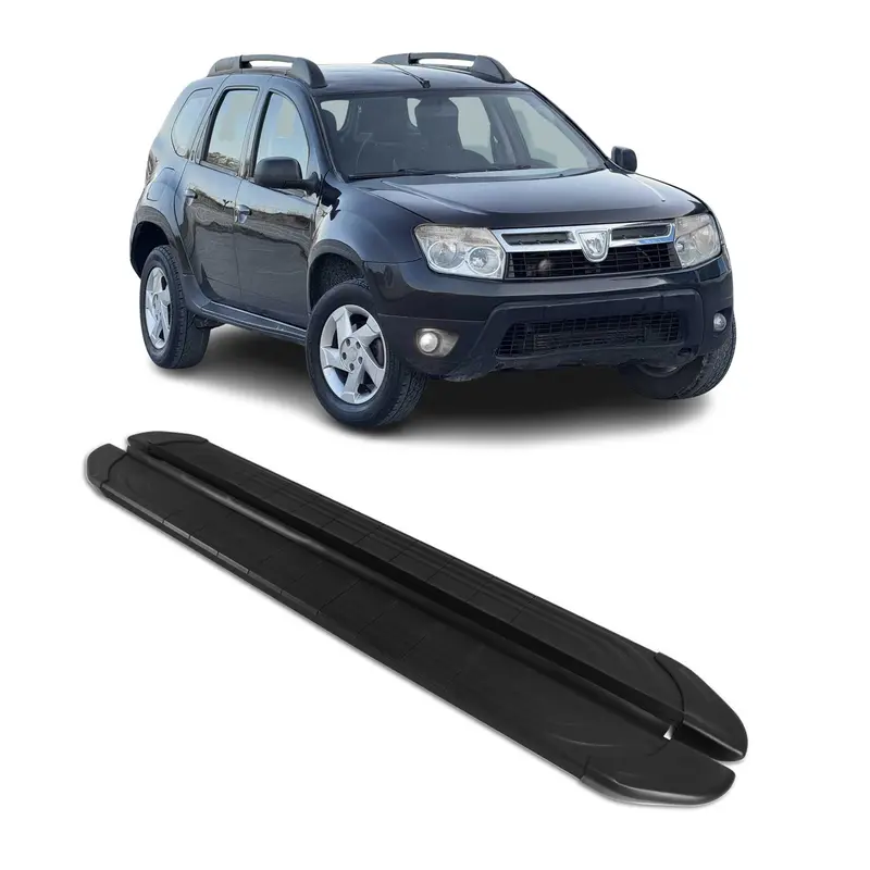 Marchepieds Latéraux pédale pour Dacia Duster 2010-2018 2Pcs Aluminium Noir
