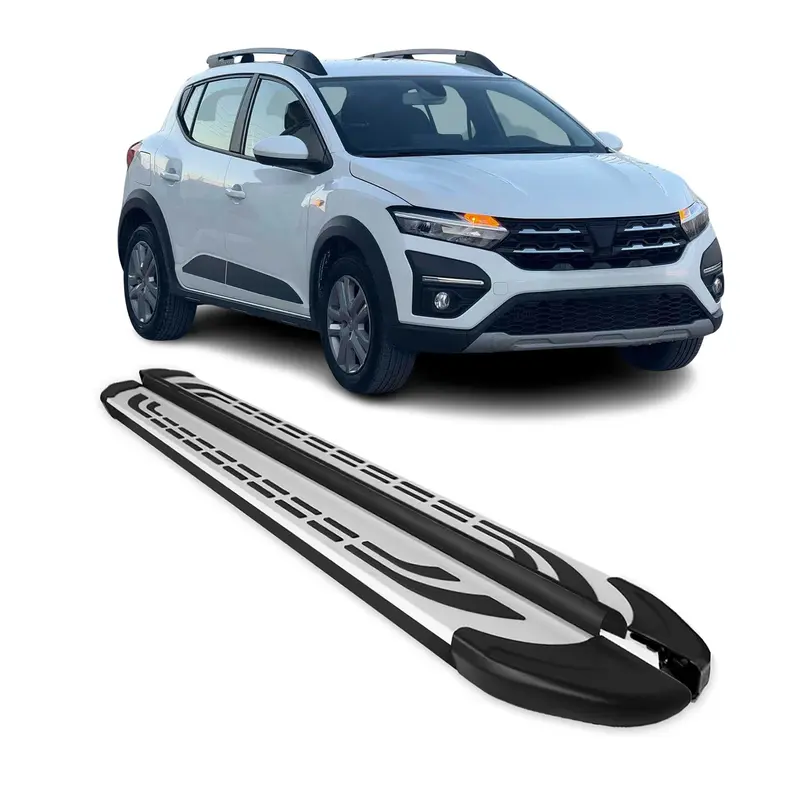 Marchepieds latéraux pédale pour Dacia Sandero Stepway 2021-2026 Noir 2Pcs Alu