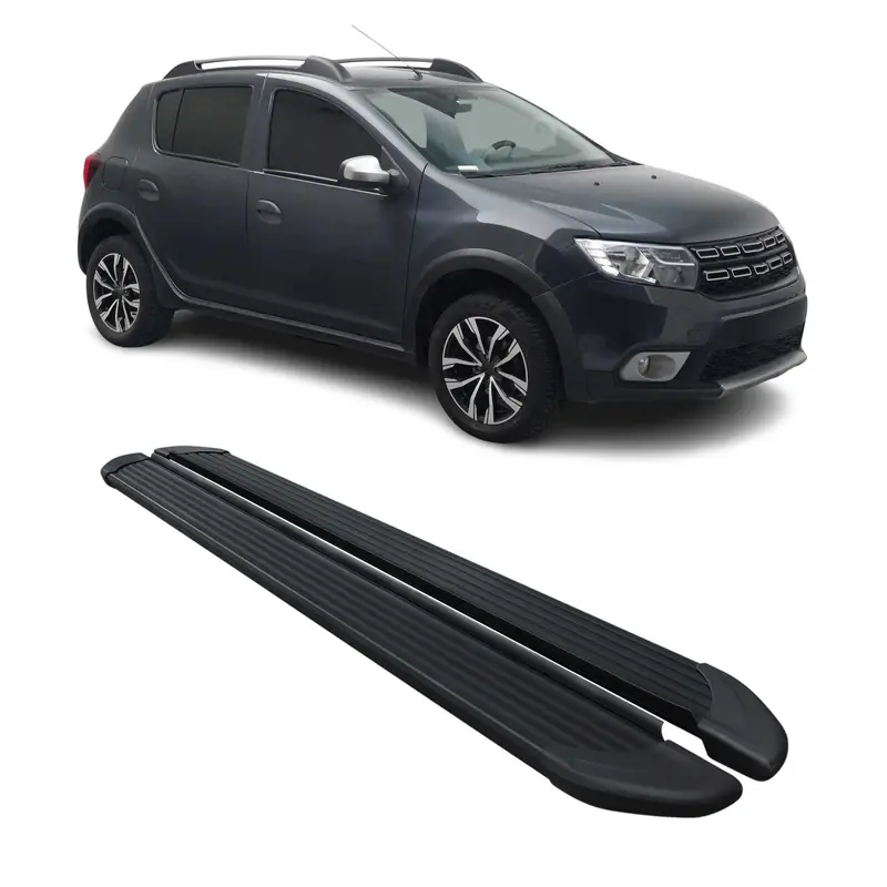 Marchepieds latéraux pédale pour Dacia Sandero Stepway 2021-2026 Noir Aluminium
