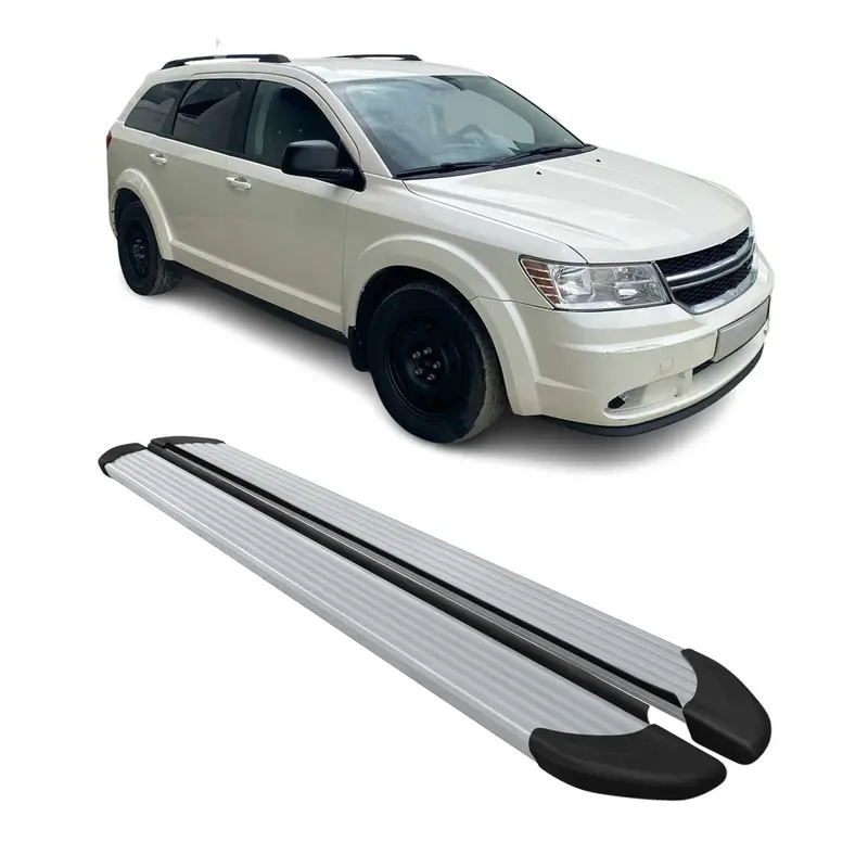 Marchepieds Latéraux pédale pour Dodge Journey 2008-2024 Aluminium Argent 2Pcs