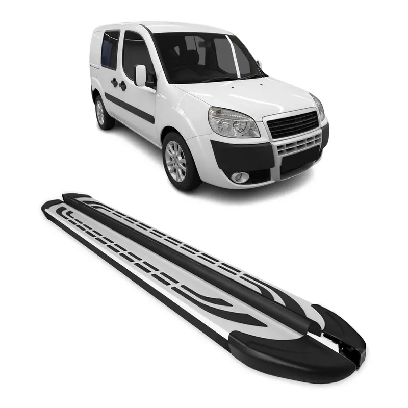 Marchepieds Latéraux pédale pour Fiat Doblo 2000-2010 L1 Aluminium Gris Noir 2x