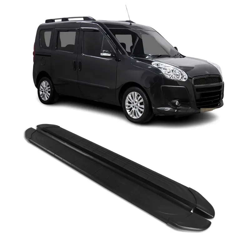Marchepieds Latéraux pédale pour Fiat Doblo 2010-2021 L1 2Pcs Aluminium Noir