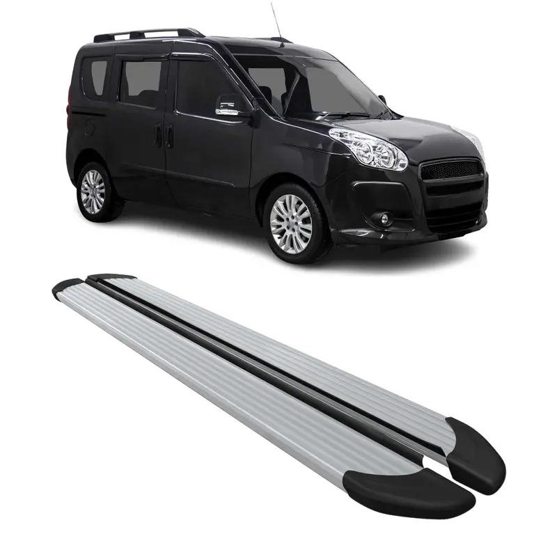 Marchepieds Latéraux pédale pour Fiat Doblo 2010-2021 L1 Aluminium Argent 2Pcs