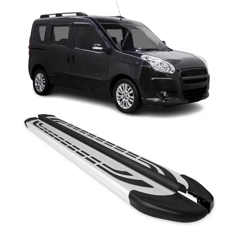 Marchepieds Latéraux pédale pour Fiat Doblo 2010-2021 L1 Aluminium Gris 2Pcs