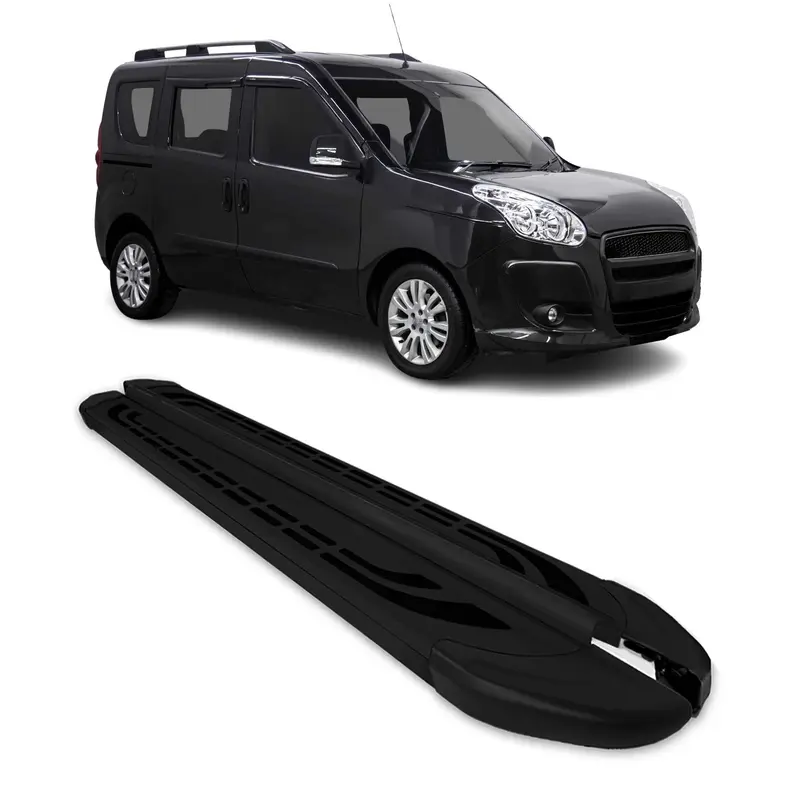 Marchepieds Latéraux pédale pour Fiat Doblo 2010-2021 L1 Aluminium Noir 2Pcs