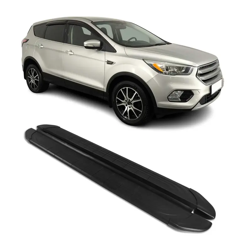 Marchepieds Latéraux pédale pour Ford Kuga II 2012-2019 2Pcs Aluminium Noir