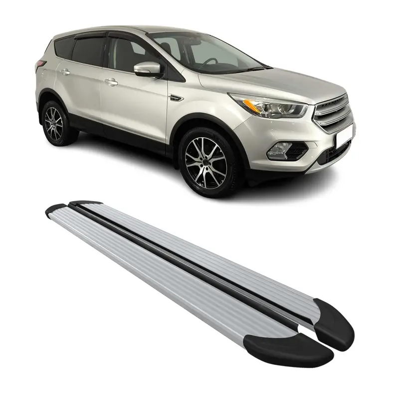 Marchepieds Latéraux pédale pour Ford Kuga II 2012-2019 Aluminium Argent 2Pcs