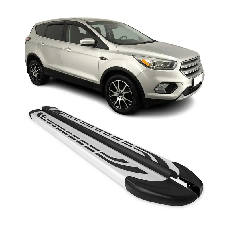 Marchepieds Latéraux pédale pour Ford Kuga II 2012-2019 Aluminium Gris 2Pcs