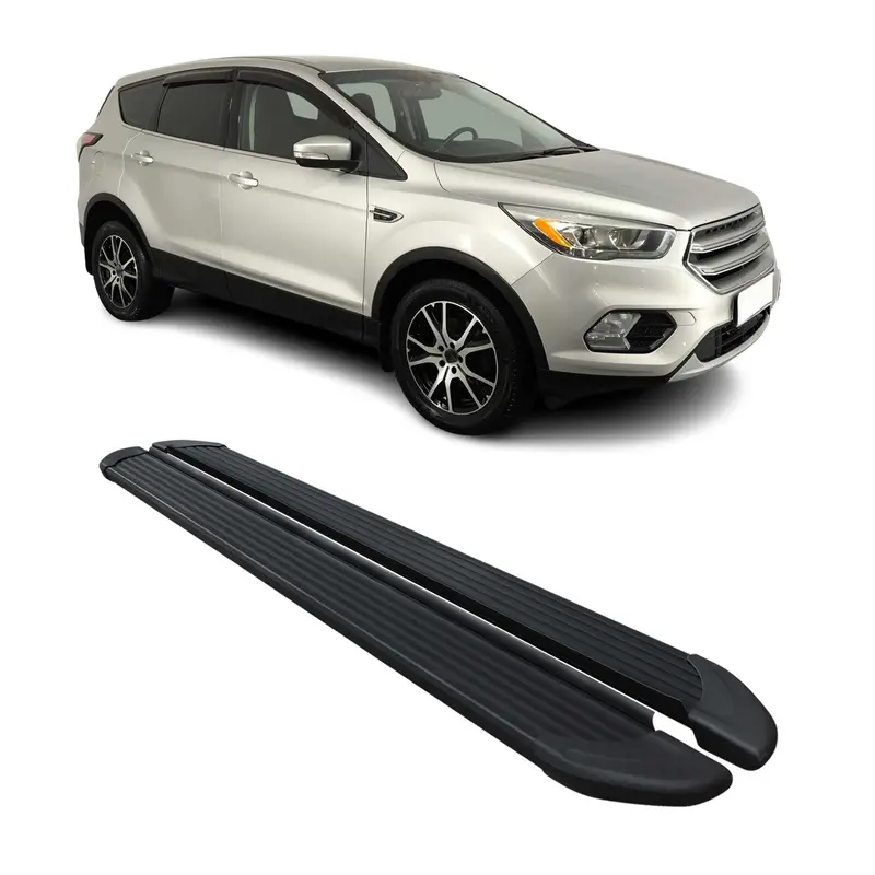 Marchepieds Latéraux pédale pour Ford Kuga II 2012-2019 Aluminium Noir 2Pcs