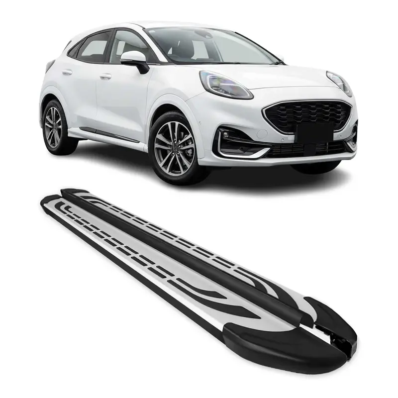 Marchepieds Latéraux pédale pour Ford Puma 2019-2026 Aluminium Gris Noir 2x
