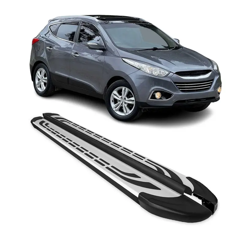 Marchepieds Latéraux pédale pour Hyundai ix35 2009-2015 Aluminium Gris Noir 2x