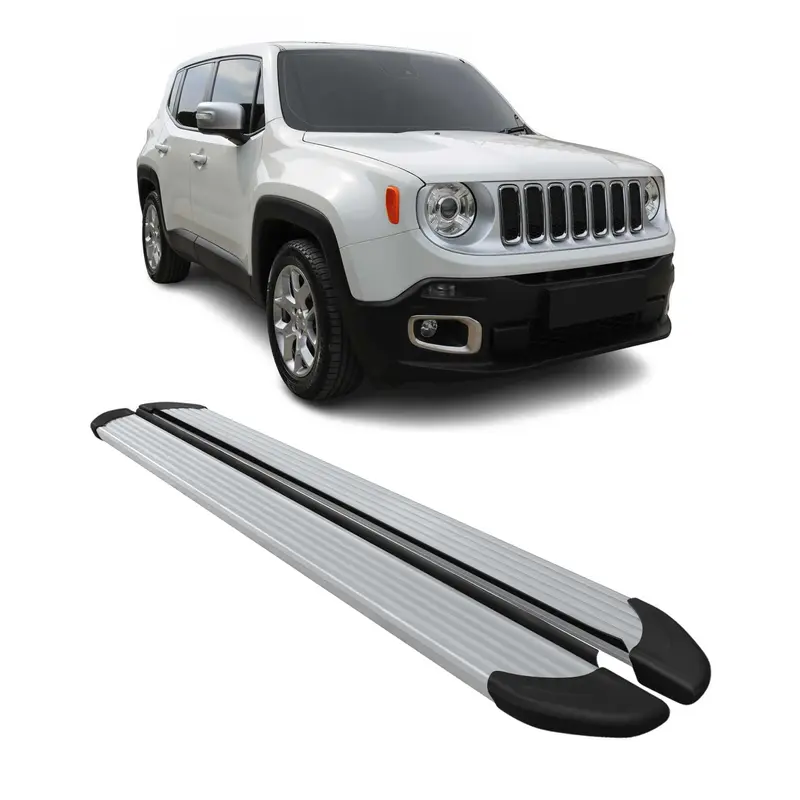 Marchepieds Latéraux pédale pour Jeep Renegade 2015-2024 Aluminium Argent 2Pcs