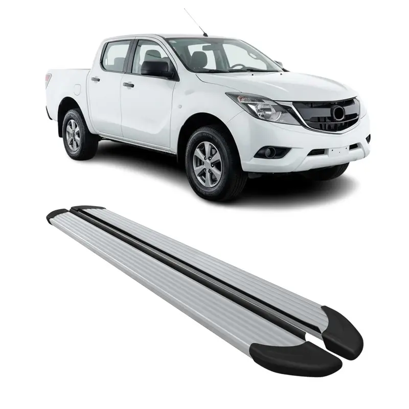 Marchepieds Latéraux pédale pour Mazda BT-50 Double Cab 2012-20 Alu Argent 2Pcs