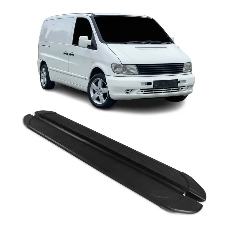 Marchepieds Latéraux Pédale pour Mercedes Vito 1996-2003 L1/L2 Aluminium Noir