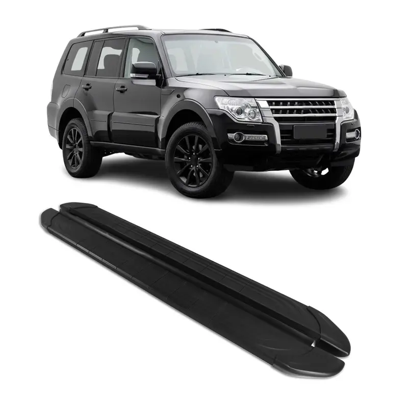 Marchepieds Latéraux pédale pour Mitsubishi Pajero V80 2006-2021 2Pcs Alu Noir
