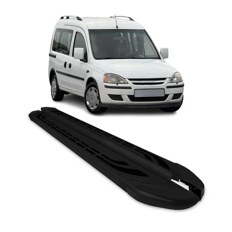 Marchepieds Latéraux Pédale pour Opel Combo 2001-2011 en Aluminium Noir 2 pièces