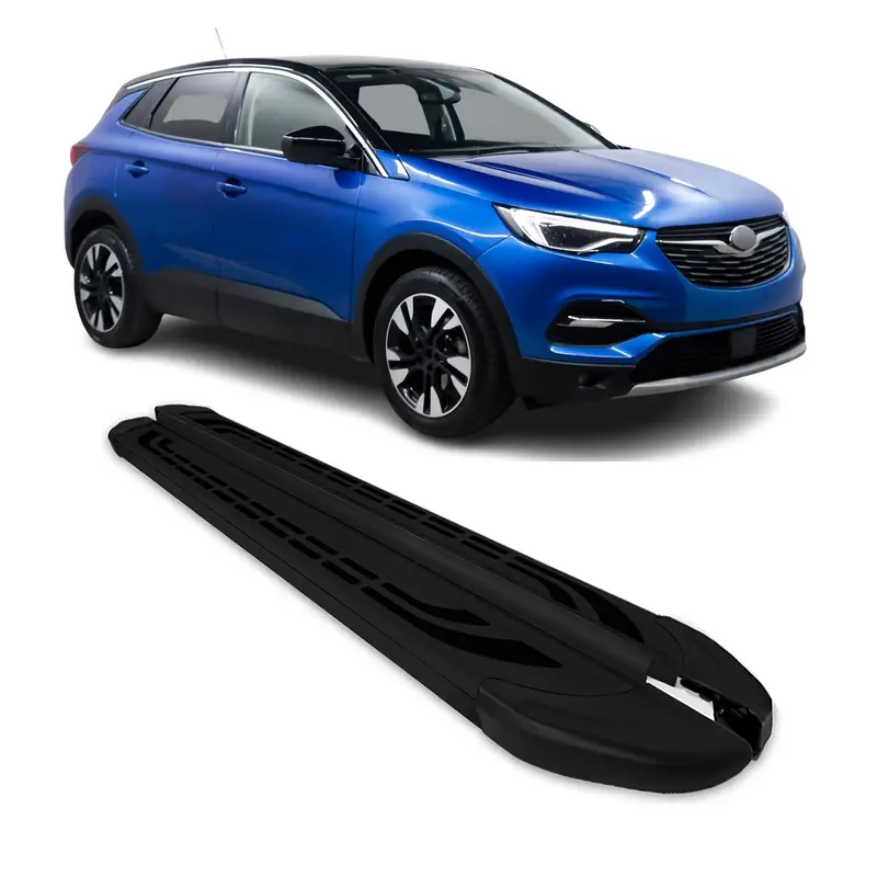 Marchepieds Latéraux pédale pour Opel Grandland 2021-2024 Aluminium Noir 2Pcs