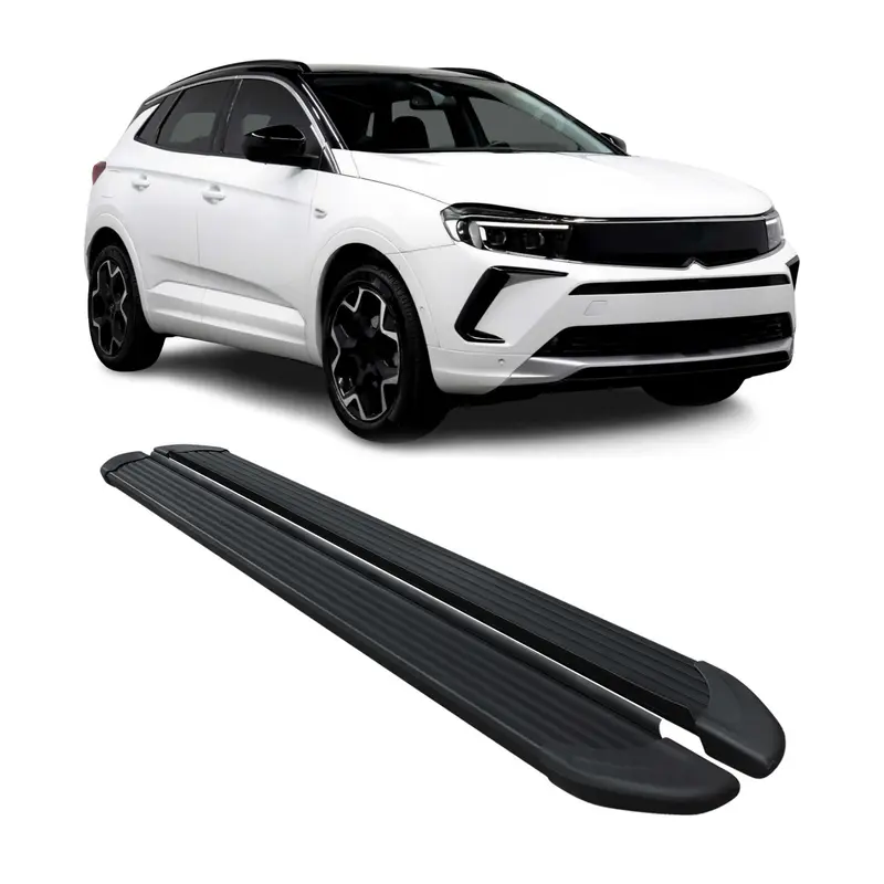 Marchepieds Latéraux pédale pour Opel Grandland 2021-2024 Noir Aluminium 2Pcs