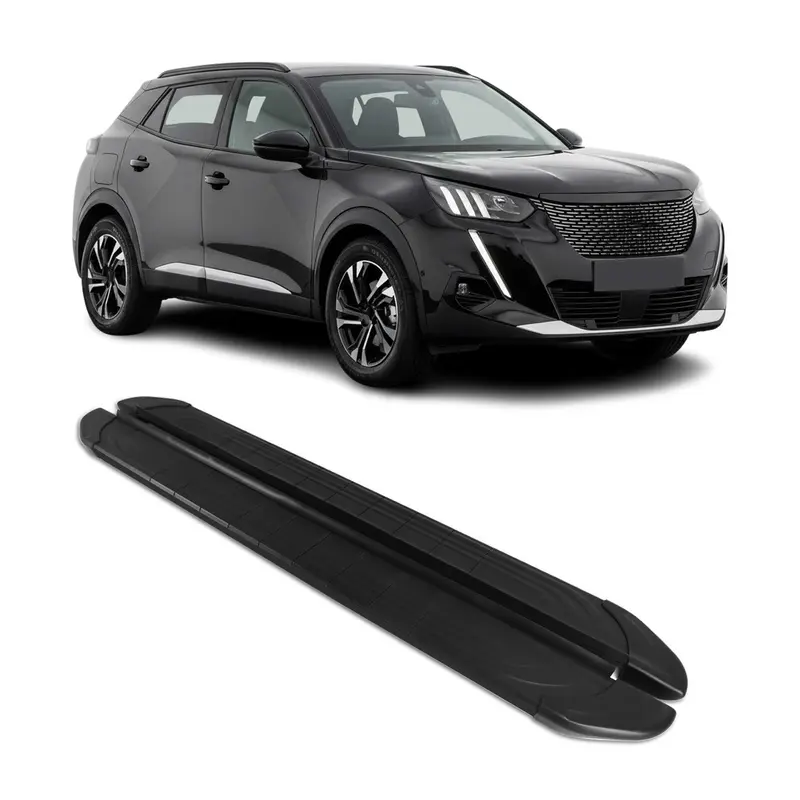 Marchepieds Latéraux pédale pour Peugeot 2008 2019-2026 2Pcs Aluminium Noir