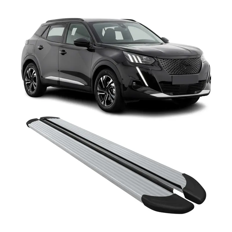 Marchepieds Latéraux pédale pour Peugeot 2008 2019-2026 Aluminium Argent 2Pcs