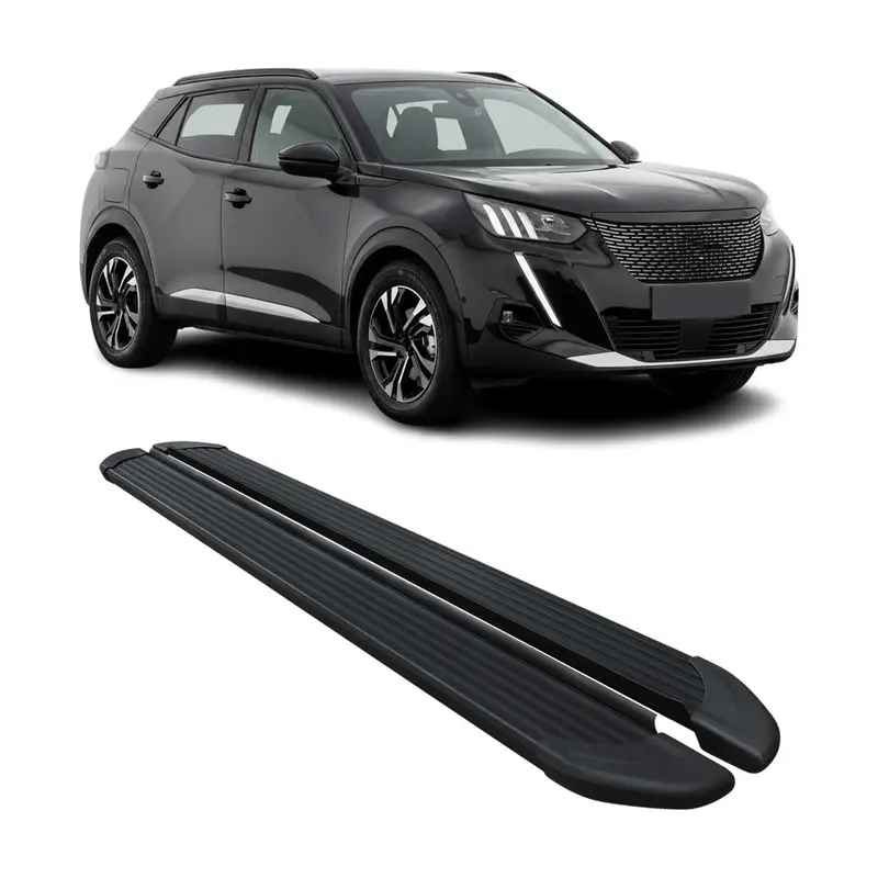 Marchepieds Latéraux pédale pour Peugeot 2008 2019-2026 Noir Aluminium 2Pcs