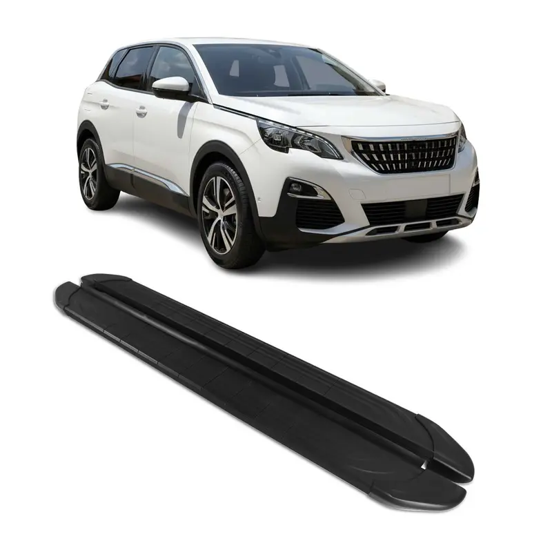 Marchepieds Latéraux pédale pour Peugeot 3008 2016-2024 2Pcs Aluminium Noir