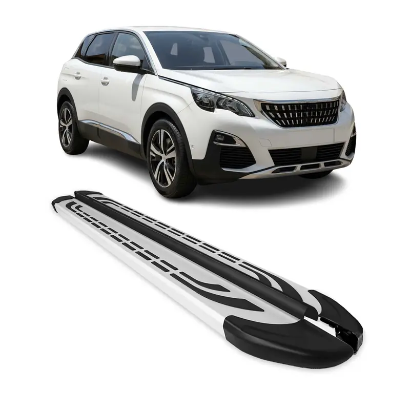 Marchepieds Latéraux pédale pour Peugeot 3008 II 2016-2024 Aluminium Gris 2Pcs