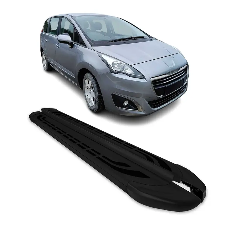 Marchepieds Latéraux pédale pour Peugeot 5008 2009-2016 Aluminium Noir 2Pcs