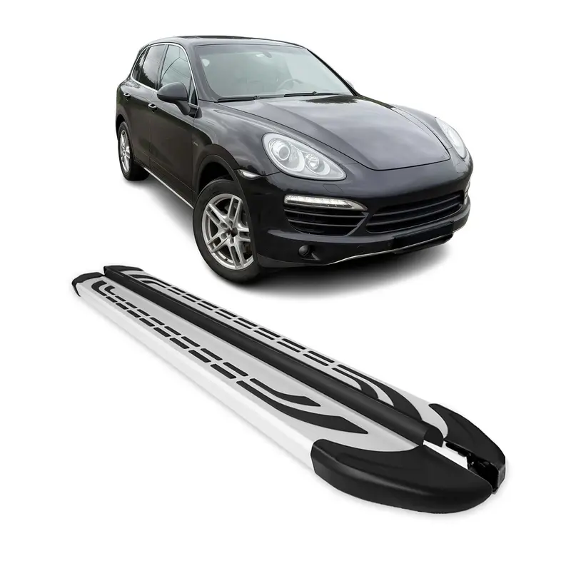 Marchepieds Latéraux pédale pour Porsche Cayenne 2010-2017 Aluminium Gris 2Pcs
