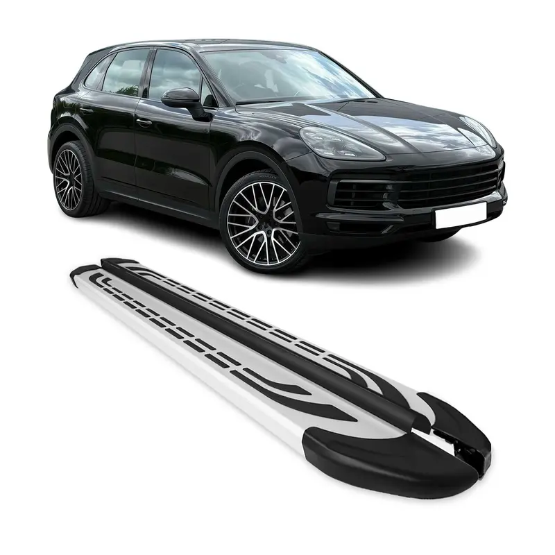 Marchepieds Latéraux pédale pour Porsche Cayenne 2019-2026 Aluminium Gris 2Pcs