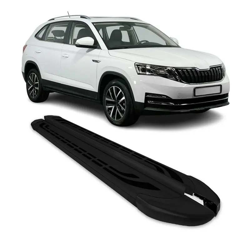 Marchepieds Latéraux Pédale pour Skoda Kamiq 2019-2026 Aluminium Noir 2x