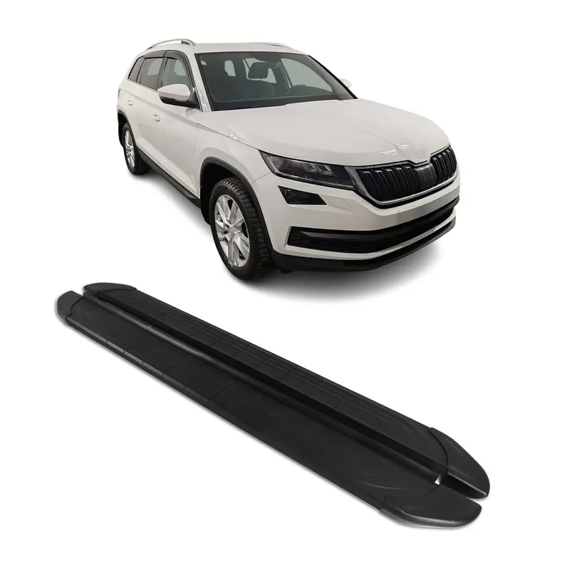Marchepieds Latéraux pédale pour Skoda Kodiaq 2017-2023 2Pcs Aluminium Noir