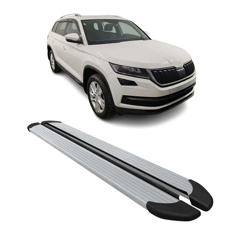 Marchepieds Latéraux pédale pour Skoda Kodiaq 2017-2023 Aluminium Argent 2Pcs
