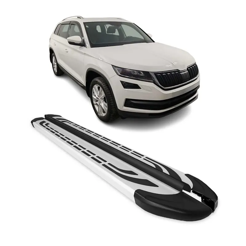 Marchepieds Latéraux pédale pour Skoda Kodiaq 2017-2023 Aluminium Gris 2Pcs