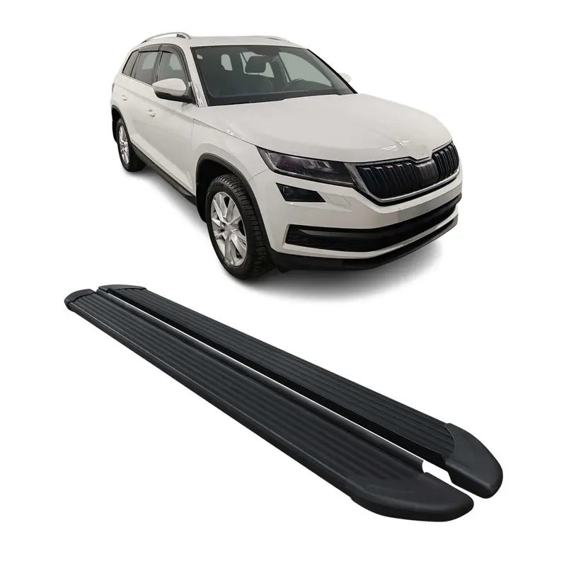 Marchepieds Latéraux pédale pour Skoda Kodiaq 2017-2023 Noir Aluminium 2Pcs