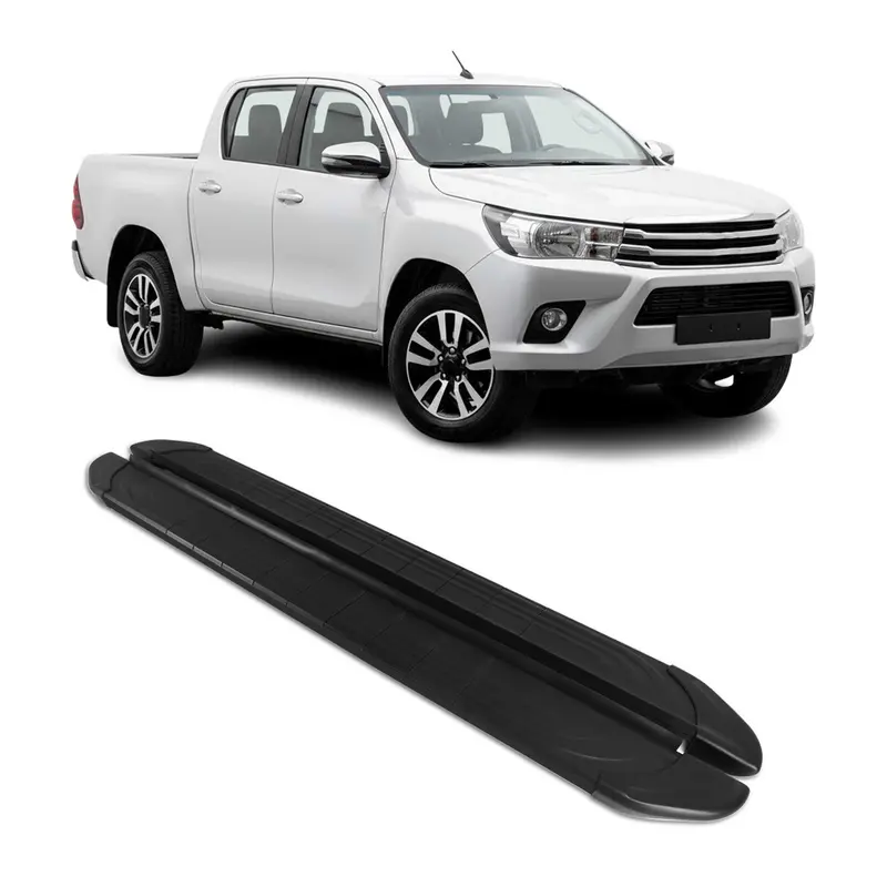 Marchepieds Latéraux pédale pour Toyota Hilux Double Cab 2015-2026 2Pcs Alu Noir