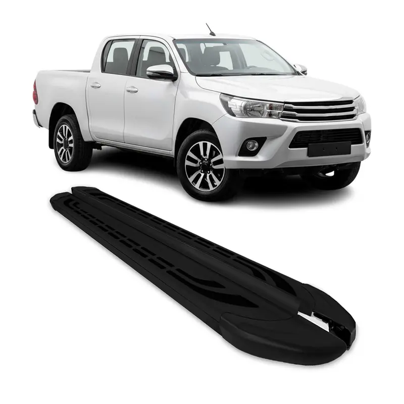 Marchepieds Latéraux pédale pour Toyota Hilux Double Cab 2015-2026 Alu Noir 2Pcs