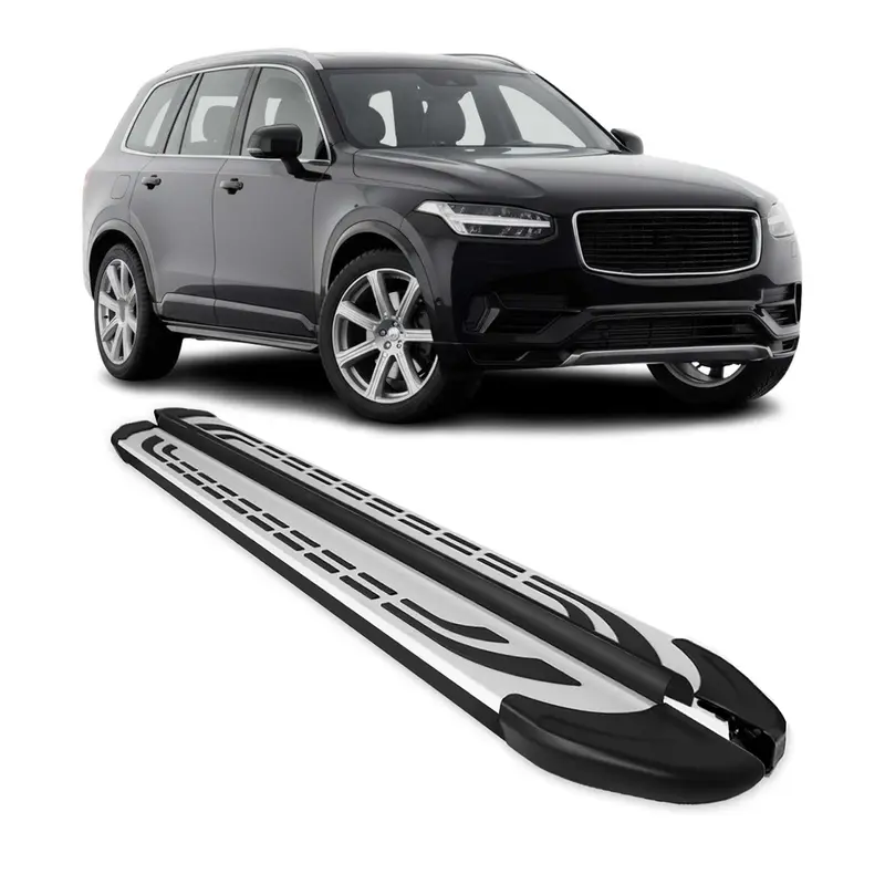 Marchepieds Latéraux pédale pour Volvo XC90 2015-2026 Aluminium Gris Noir 2x
