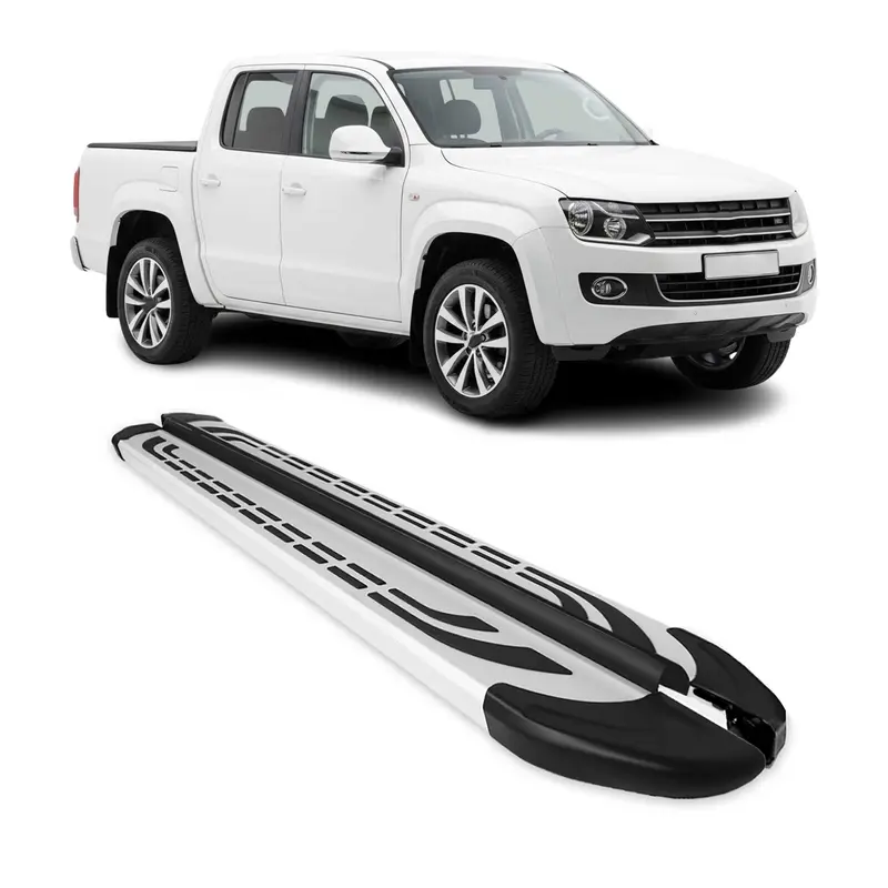 Marchepieds Latéraux pédale pour VW Amarok Double Cab  2010-2022 Alu Gris 2Pcs