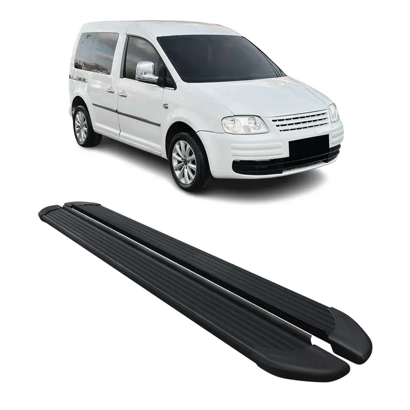 Marchepieds Latéraux pédale pour VW Caddy 2003-20 L1 Noir Aluminium 2Pcs