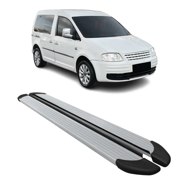 Marchepieds Latéraux pédale pour VW Caddy 2003-2020 L1 Aluminium Argent 2Pcs