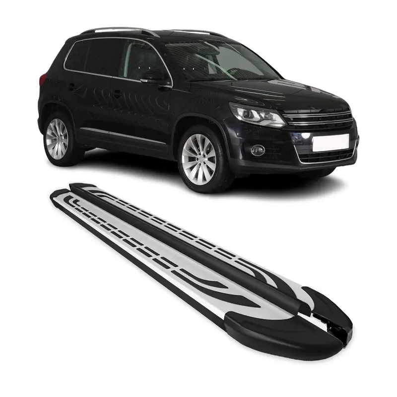 Marchepieds Latéraux pédale pour VW Tiguan 2007-2016 Aluminium Gris Noir 2x