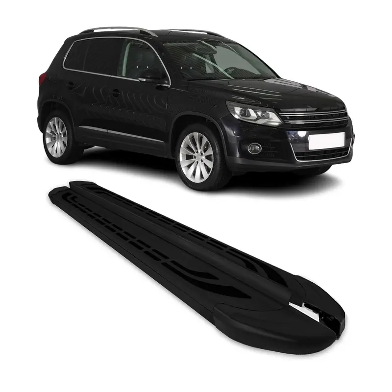 Marchepieds Latéraux pédale pour VW Tiguan 2007-2016 Aluminium Noir 2Pcs