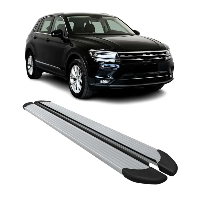 Marchepieds Latéraux pédale pour VW Tiguan II 2016-2023 Aluminium Argent 2Pcs