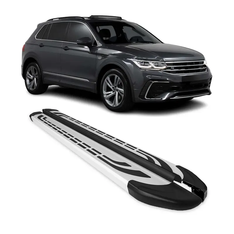 Marchepieds Latéraux pédale pour VW Tiguan II 2016-2023 Aluminium Gris 2Pcs
