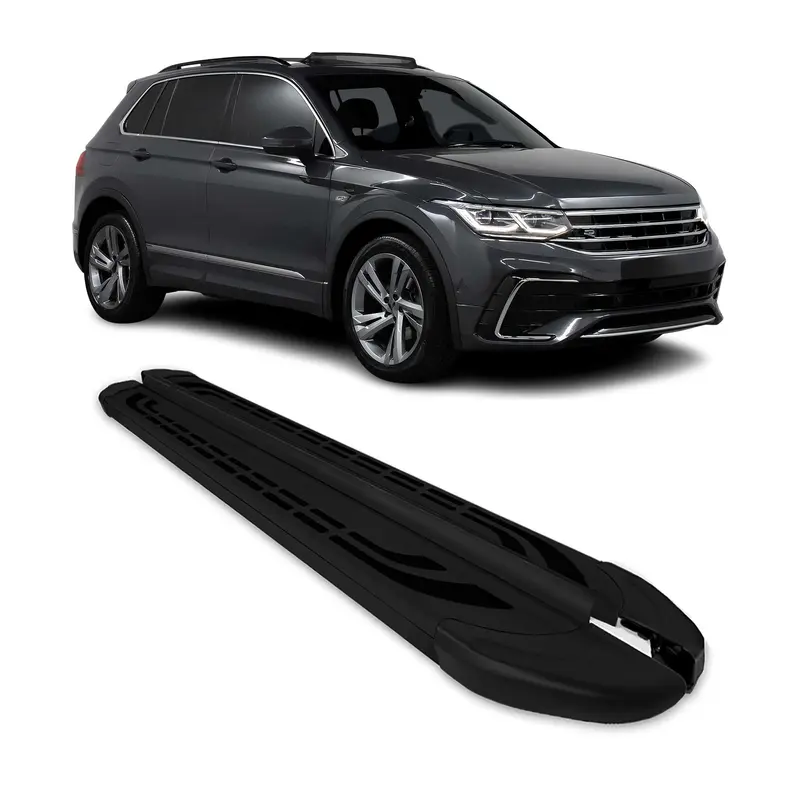 Marchepieds Latéraux pédale pour VW Tiguan II 2016-2023 Aluminium Noir 2Pcs