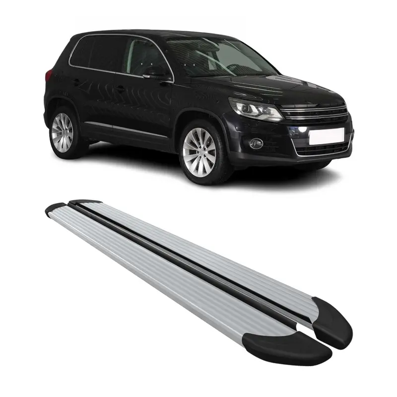 Marchepieds latéraux pédale pour VW Tiguan mk1 2007-2016 Alu Gris 2x