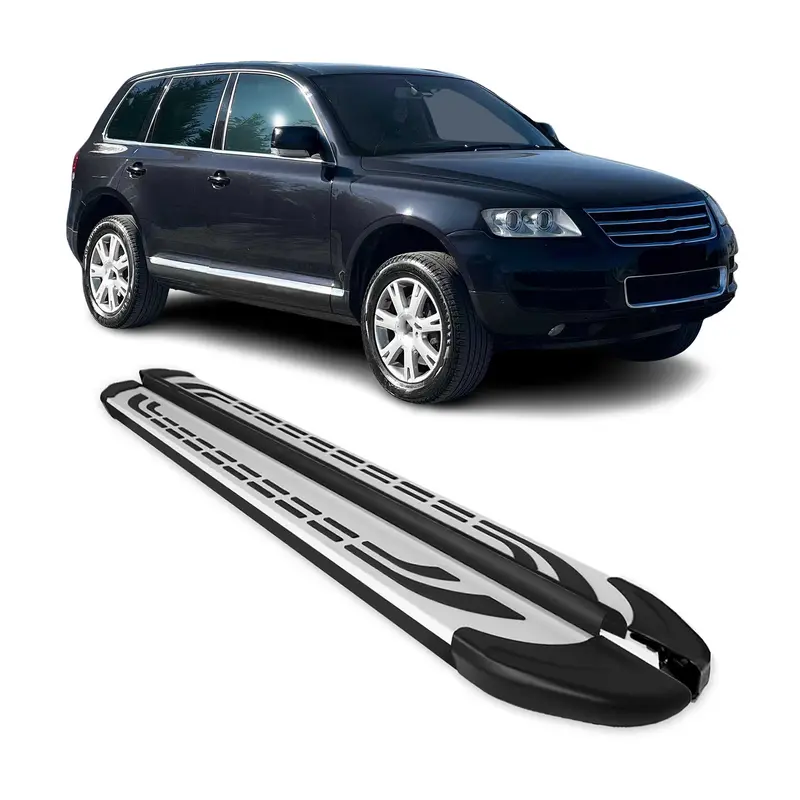 Marchepieds Latéraux pédale pour VW Touareg 2003-2010 Aluminium Gris Noir 2x