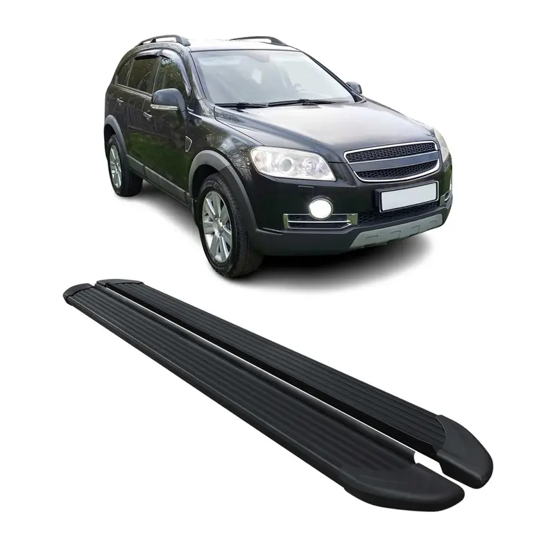 Marchepieds Latéraux pour Chevrolet Captiva 2006-2016 Noir Aluminium 2Pcs